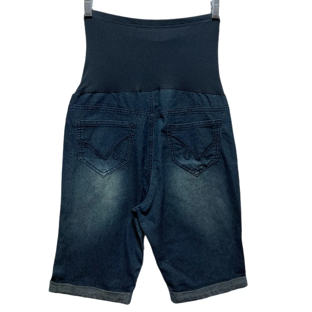 NWT Maternity Times Two size Small bermuda shorts rolled hem 5 pocket 12035 - Picture 2 of 6